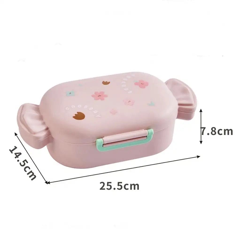 Candy Shaped Lunch Box, 2 Compartment Cute Lunch Container, Food Grade Plastic Lunch Box, Portable Hermetic Bento Box