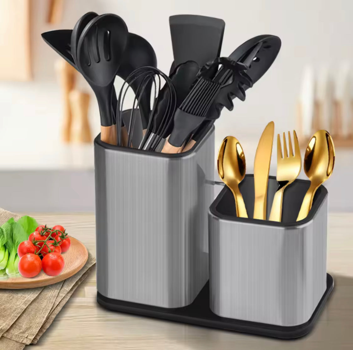 Stainless Steel Cutlery Bucket, Stainless Steel Knife Holder, Stainless Steel Cutlery Organizer