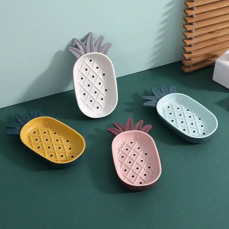 Pineapple Drain Soap Dish, Double Layer Fruity Soap Box, Bathroom Soap Dish