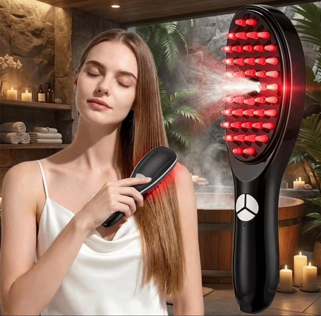 Ultrasonic Vibration Scalp Massager, Electric Scalp Massage Brush, Handheld Vibration Head Massager with Spray, Anti Hair Loss Scalp Massager