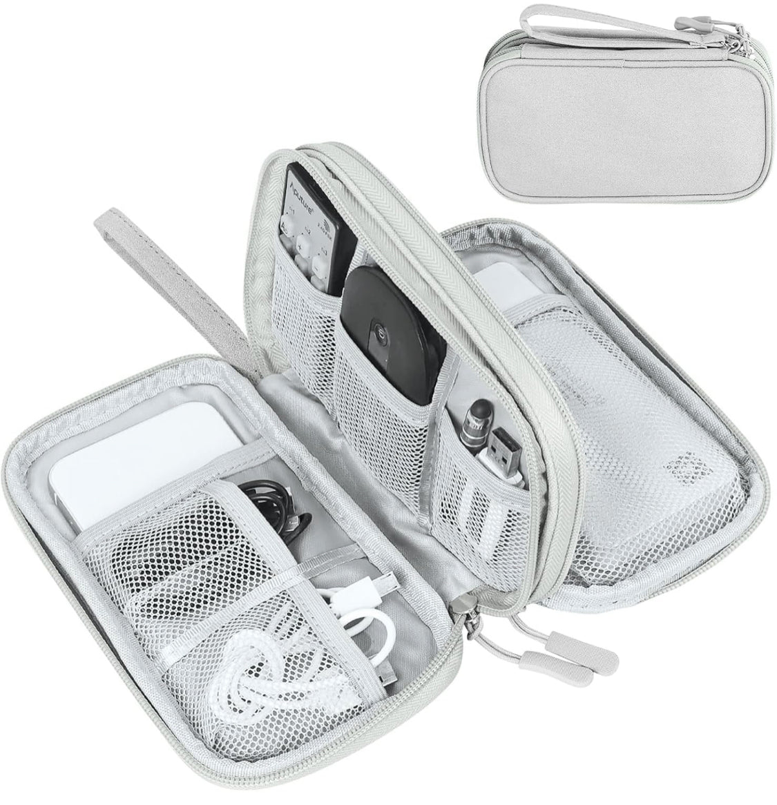 Double Layer Travel Cable Organizer Pouch, Waterproof Electronic Organizer Bag, Electronic Accessories Storage Bag