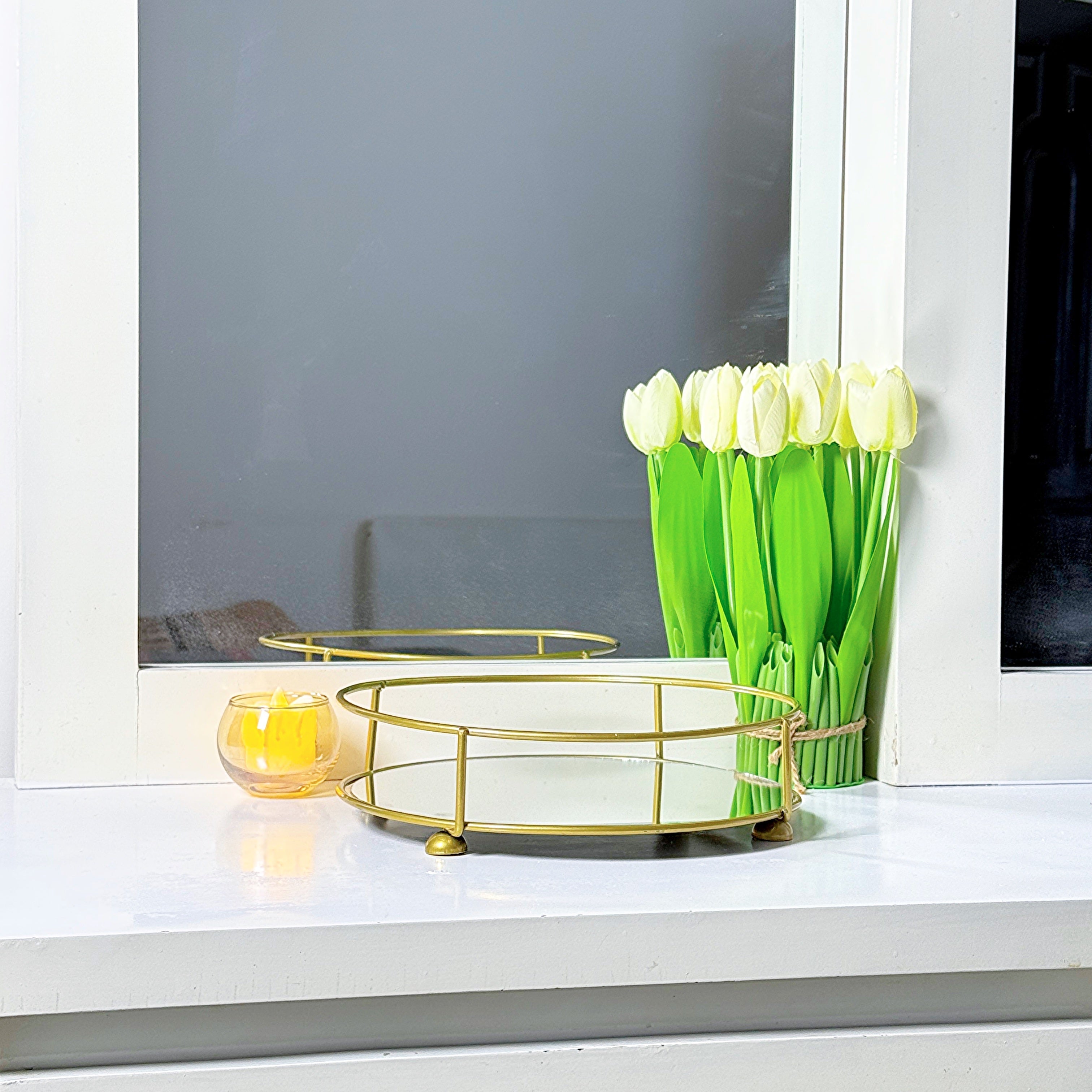 Classy Golden Vanity Tray, Multipurpose Cosmetic Jewellery Tray, Perfume Organizer Holder