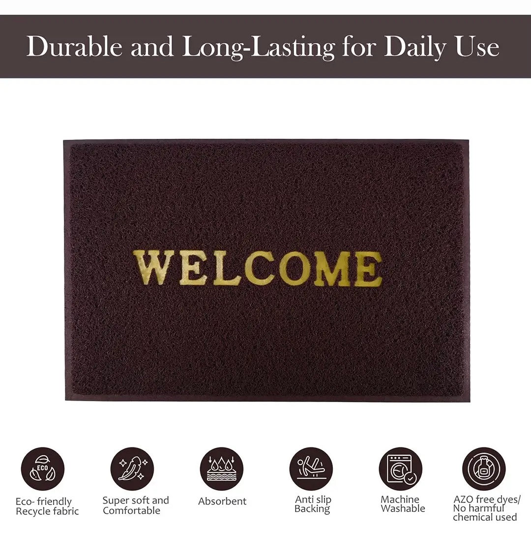 Outdoor Welcome Mat, Anti Slip Footmat, Welcome Rubber Footmat, Elegant Entrance Doormat