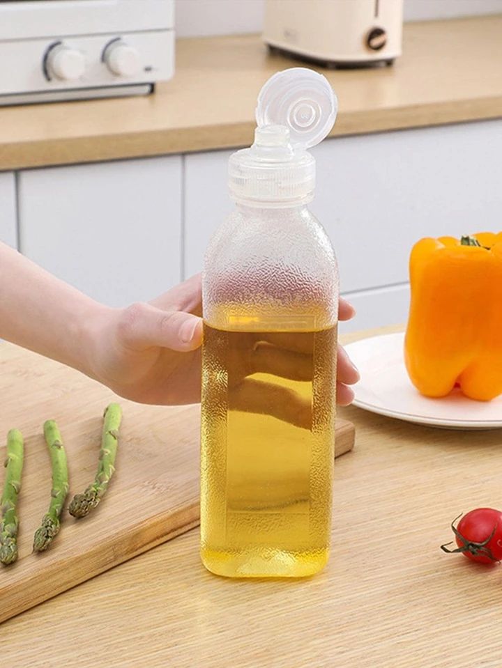 Kitchen Squeeze Oil Bottle, Plastic Refillable Oil Bottle, Lid Design Squirt Oil Bottle