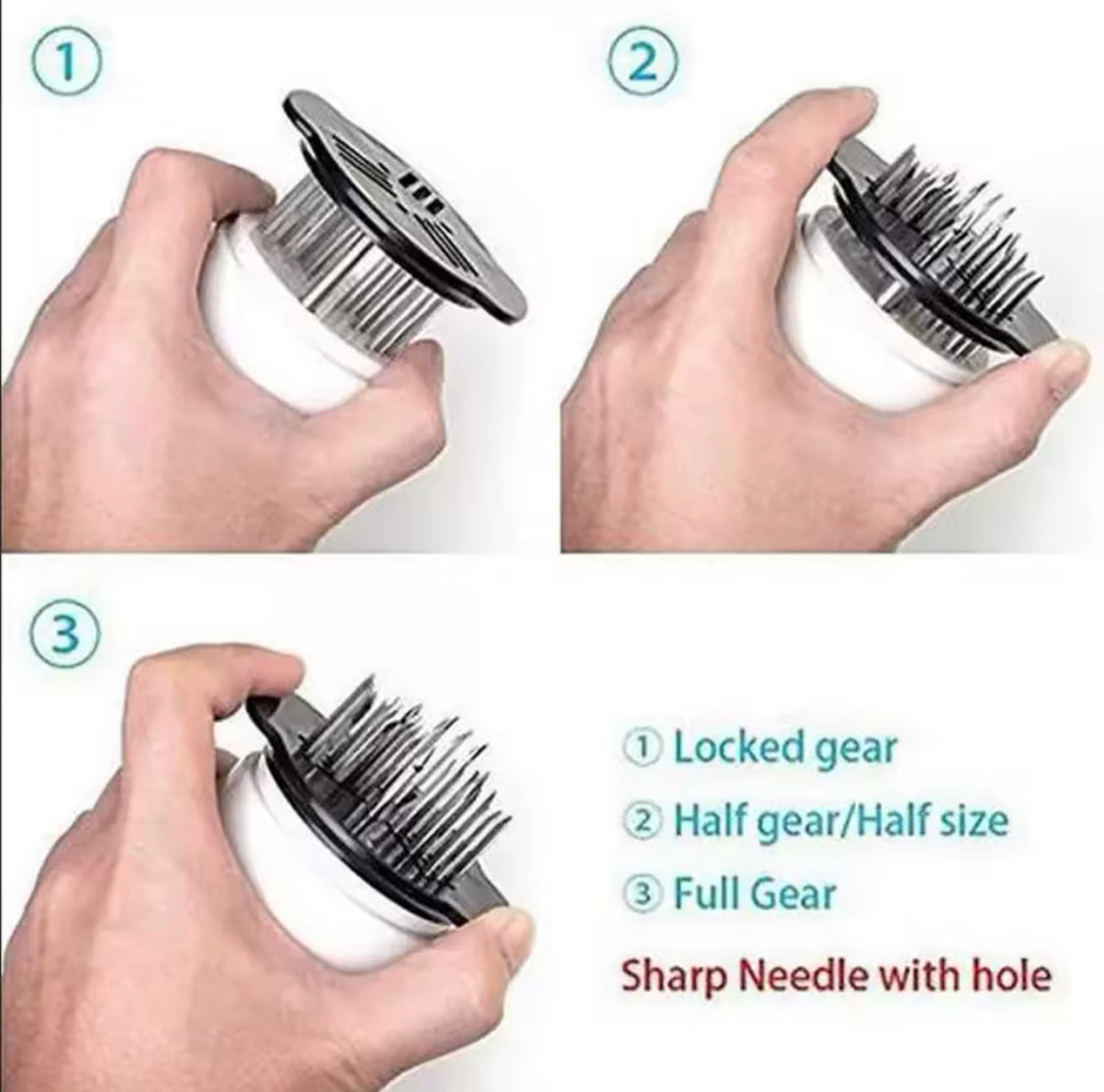 Stainless Steel Meat Injector Tool, Manual Meat Tenderizer Tool, BBQ Meat Sauce Injector