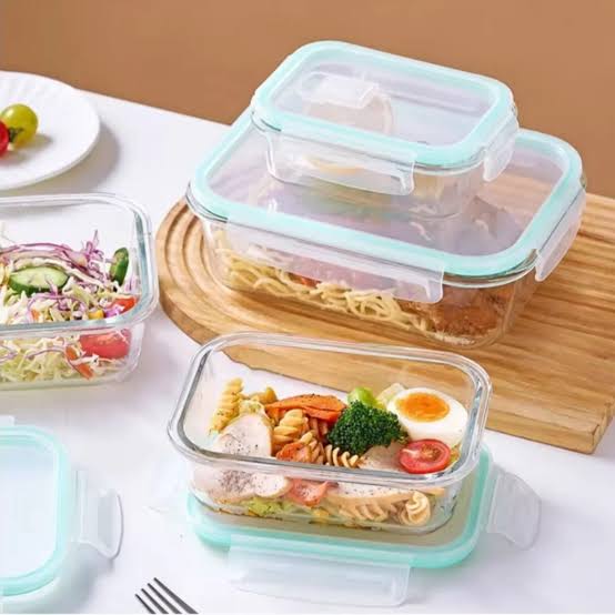 3pcs Glass Food Storage Containers with Lids, Meal Prep Containers, Airtight Bento Boxes with Leak Proof Lock