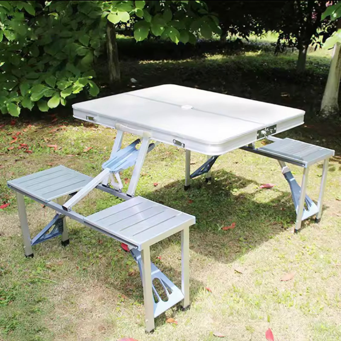 Outdoor Camping Folding Table and Chair, Travelling Portable Table and Chair, One Table and Four Chairs Portable Folding Picnic Table