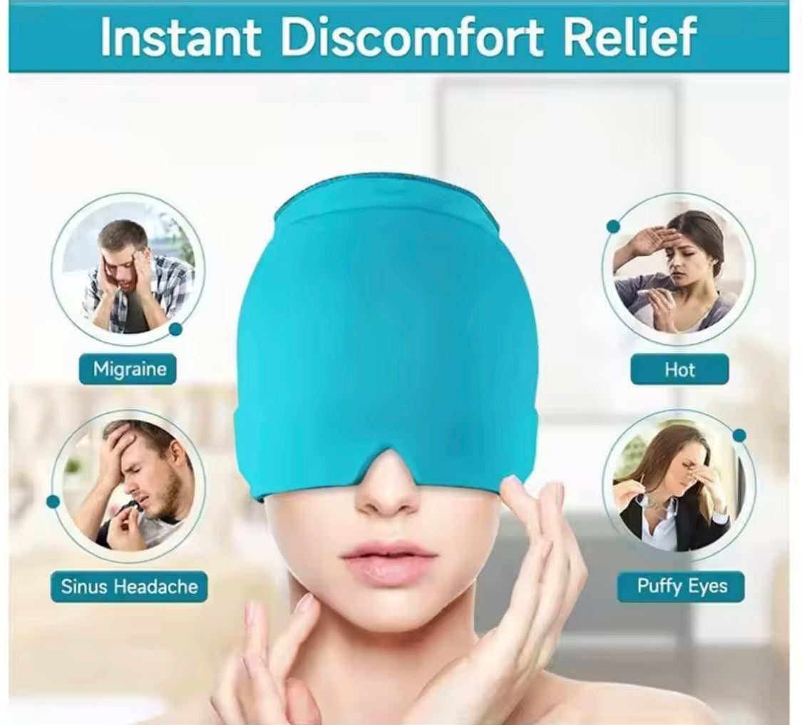 Migraine Relief Ice Gel Cap, Eye Mask For Pressure Relieve Pain, Cold Compress Therapy Cap