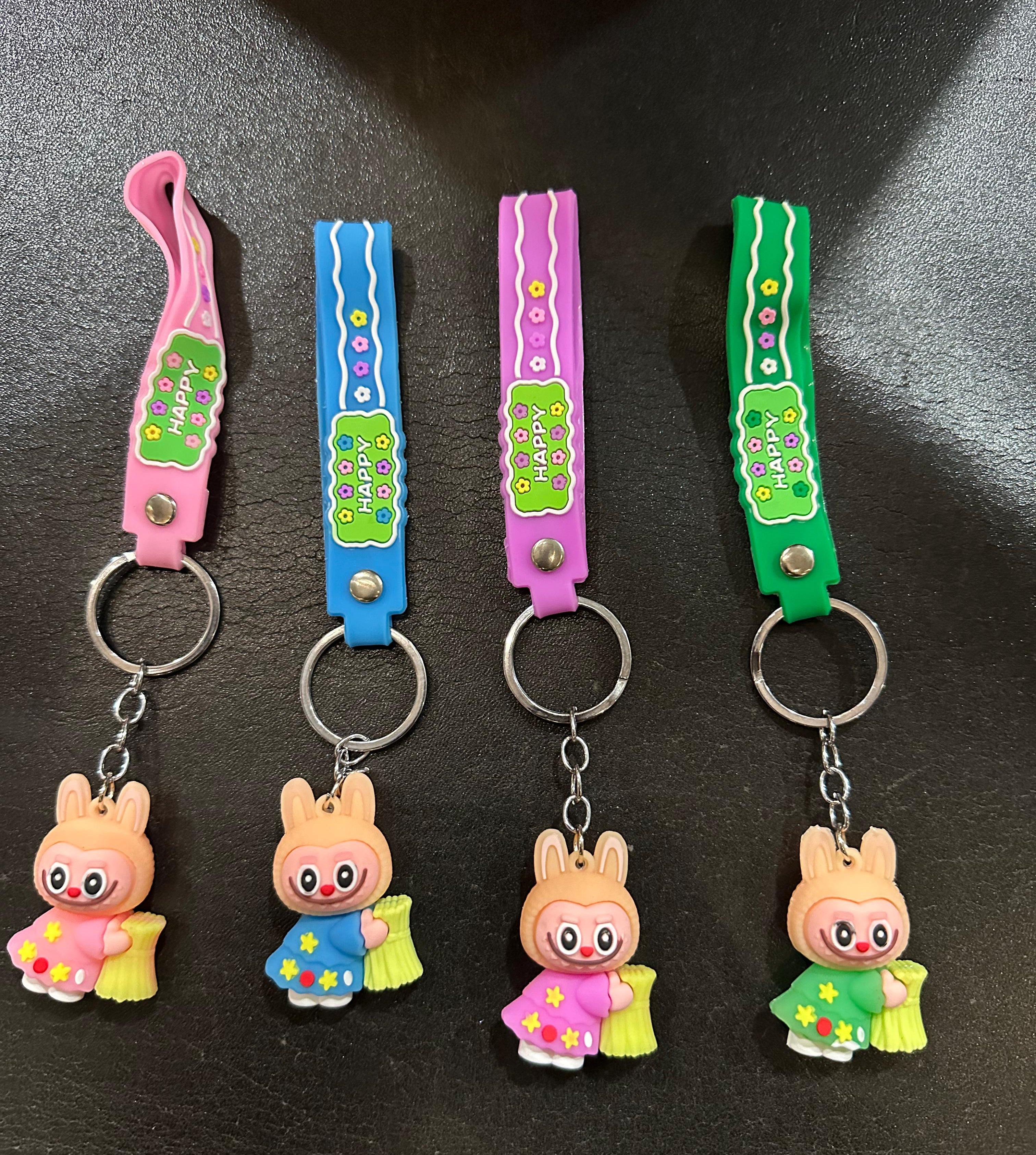 Set Of 3 Cute Anime Keychains, Kawai Cartoon Hanging Keychains, Cute Doll Ornament Keychains