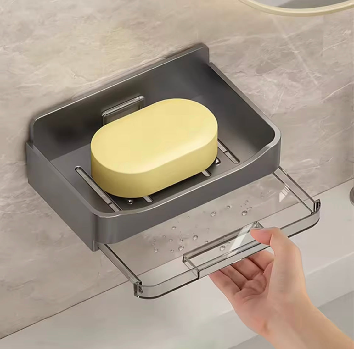Creative Wall Mounted Soap Holder, Self Adhesive Punch Free Soap Box, Drainage Waterproof Soap Storage Tray, Bathroom Soap Holder Tray