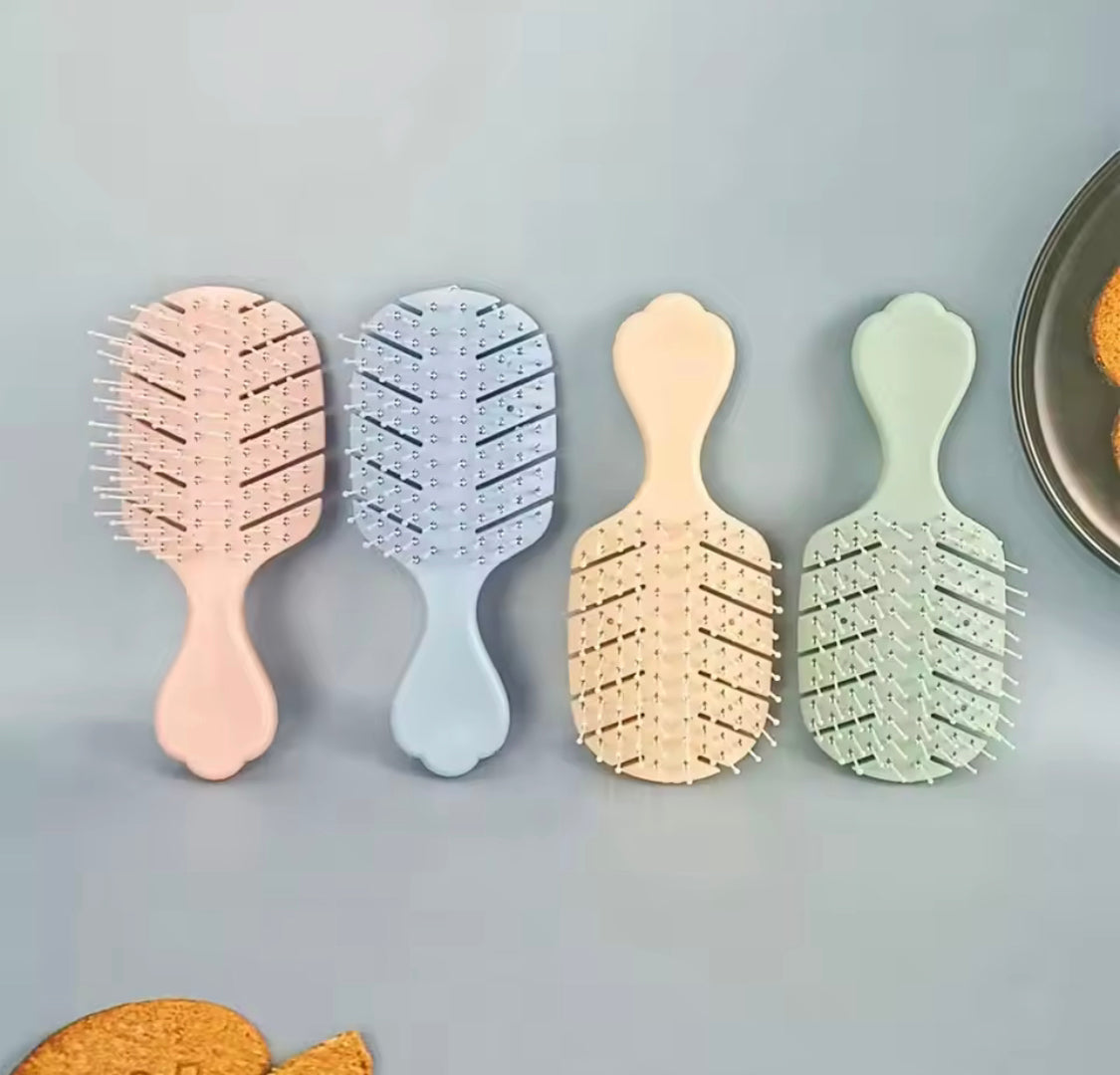 Flexible Soft Ball Tip Bristle Hair Comb, Macaron Color Air Cushion Comb, Portable Mini Hair Brush, Mini Massage Hair Brush