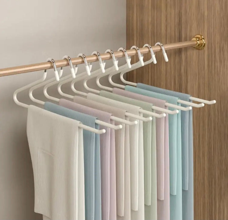 5Pcs Metal Openend Hanger, Non-Slip Pant Hanger, Trouser Organizers Set Hangers, Z-Shaped Cloth Hanger