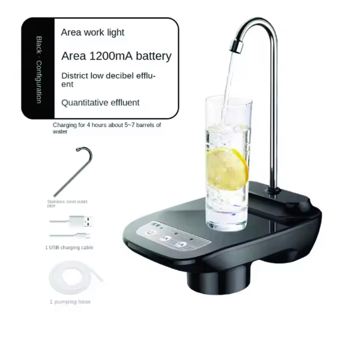 Rotatable Automatic Electric Bottle Pump, USB Operated Portable Water Dispenser Pump, Automatic Drinking Water Pump