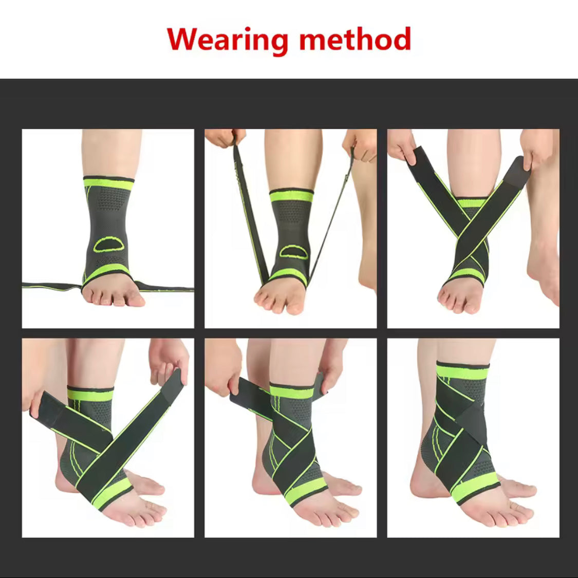 Compression Ankle Support Wrap, Adjustable Sport Wrap, Breathable Elastic Ankle Protector