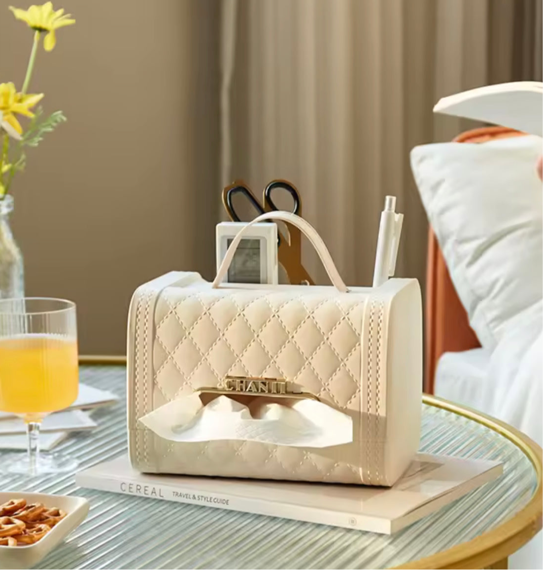 Handbag Shaped Tissue Box, Leather Bag Tissue Box Container, Leather Bag Napkin Container, Luxury Design Tissue Box Holder