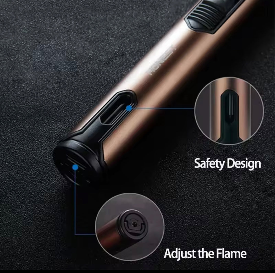Heavy Duty Butane Flame Lighter, Smart Jet Flame Lighter, Turbo Flame Kitchen Lighter, Refillable Windproof Kitchen & BBQ Lighter