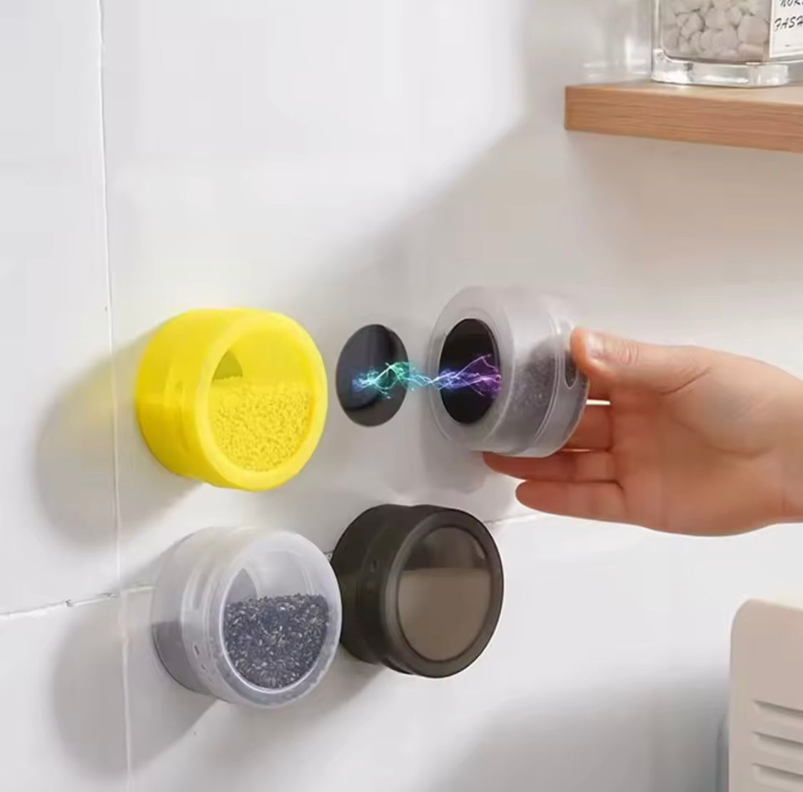 Set Of 3 Wall Mounted Magnetic Seasoning Box, Multipurpose Ingredient Storage Box With Lid, Leak Proof Spice Storage Container