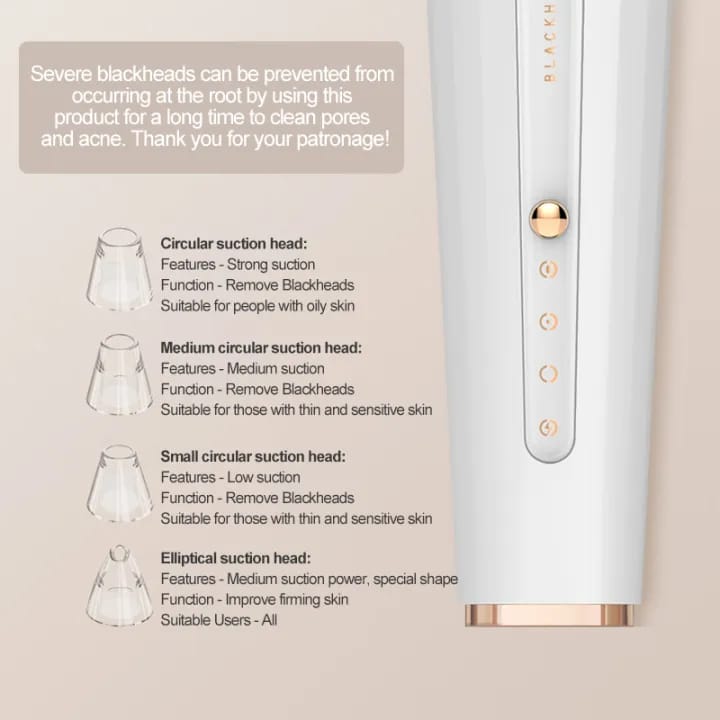 Rechargeable Facial Pore Cleaner, Blackhead Remover Pore Vacuum, Blackhead Suction Device Kit