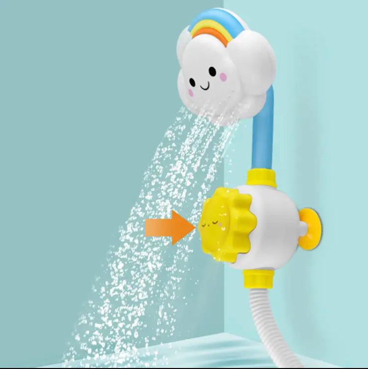 Baby Manual Shower Head Sprayer, Cloud Design Press Type Plastic Shower, Bathroom Children Water Sprinkle Game Toys