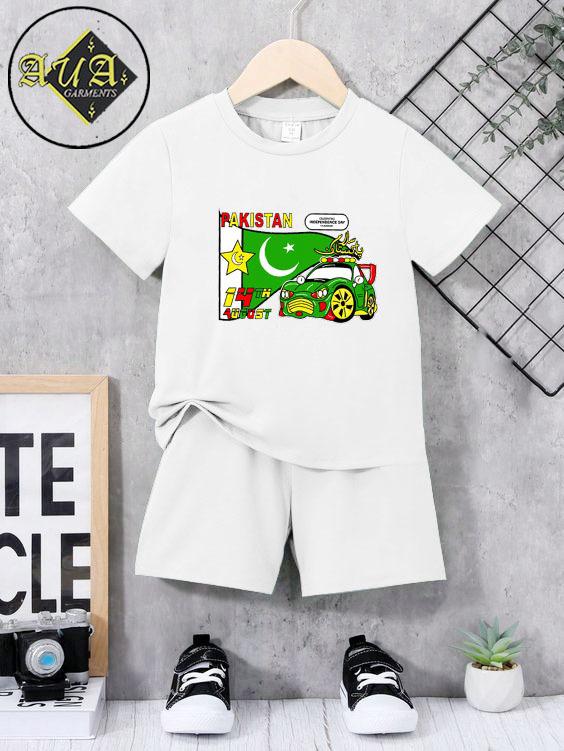 Baba & Baby 14 August Kids Suit, Happy Independence Day Dress For Kids, Childern Celebration Track Suit