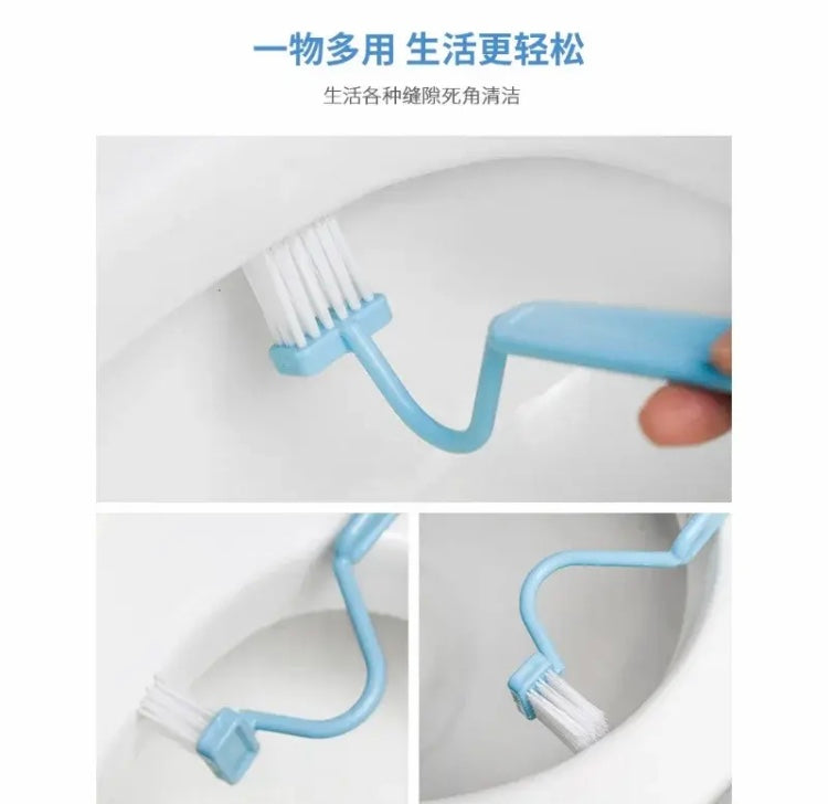 Toilet Cleaning Brush, Plastic Curved Toilet Cleaner Brush, V Shape Toilet Rim Cleaning Brush, Bathroom Window Kitchen Toilet Edge