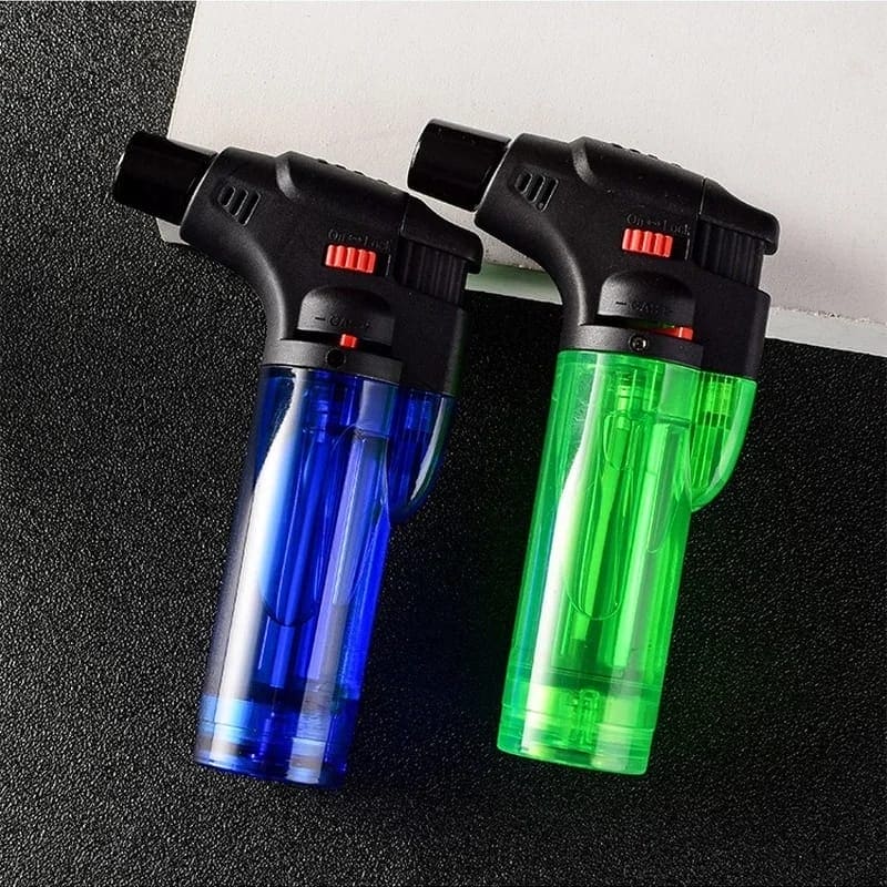 Sprayer Flame Lighter, Transparent Jet Torch Lighter, Refillable Jet Turbo Lighter, Inflatable Butane Gas Lighter, Cigar Cigarettes Lighters, Windproof Turbine Lighter, Multifunctional BBQ Kitchen Lighters