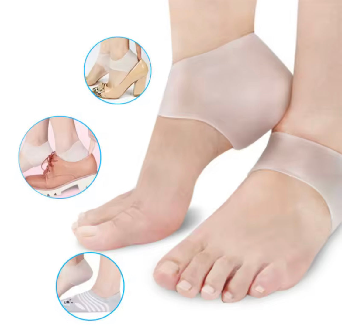 Silicone Gel Moisturising Insoles, Anti cracking Heel Protector, Pain Relief Heel Shoe Accessories, Unisex Orthopedic Arch Support Heel Cushion