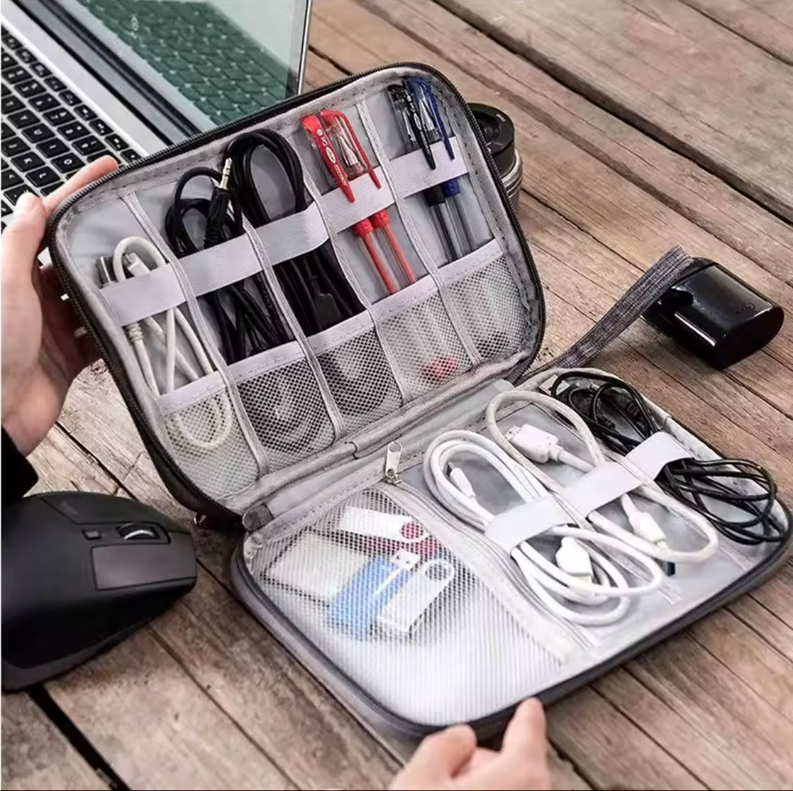 Multifunctional Cable Organizer Pouch, Travel Office Storage Bag, Electronic Accessories Storage Holder Bag
