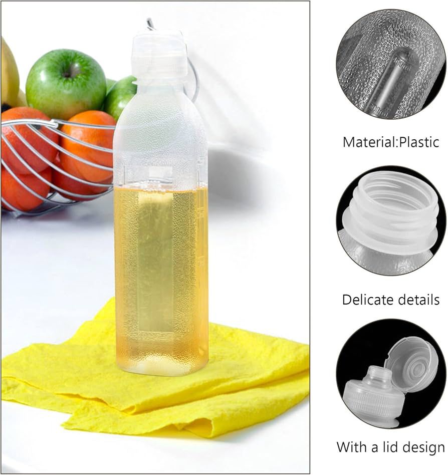 Kitchen Squeeze Oil Bottle, Plastic Refillable Oil Bottle, Lid Design Squirt Oil Bottle