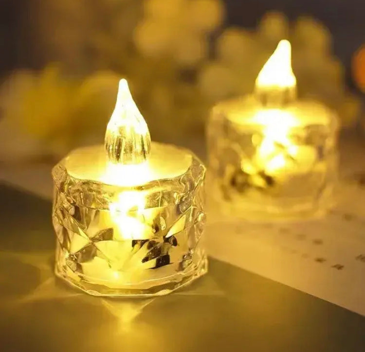 Cell Operated Candle Shape Lamp, Crystal Candles LED Light, Flameless Lantern Night Lamp, LED Candles Shape Lamp, LED Decoration Candles