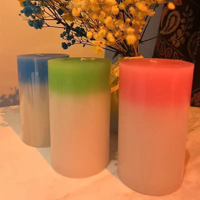 Magic Wax Led Candle, Mood Magic Color Changing Candle, Round Pillar Wax Color Changing Candles, Colorful Light Home Bedroom Camping Candle, Romantic Real Flickering Holiday Candle, LED Real Wax Wick Pillar Candle For Bedroom Bathroom Home Decoration