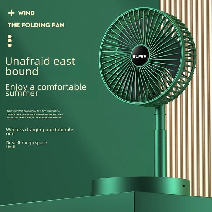 Telescopic Folding Fan, Mini Electric Desktop Fan, Portable Summer Rechargeable Fan, Multifunctional Adjustable Table Fan, Silent Table Top Personal Fan, Super Mobile Stand Folding Fan