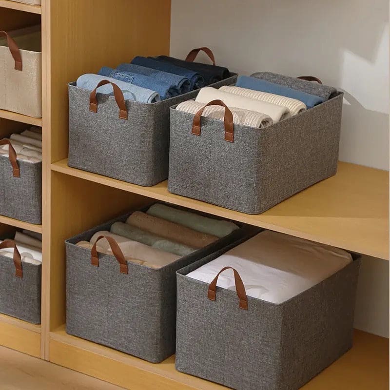 Foldable Wardrobe Organizer, Steel Frame Storage Box, Folding Fabric Baskets For Storage, Collapsible Steel Frame Storage Box, Stackable Closets Clothes Pants Jeans Storage Box, Household Large Capacity Storage Wardrobe