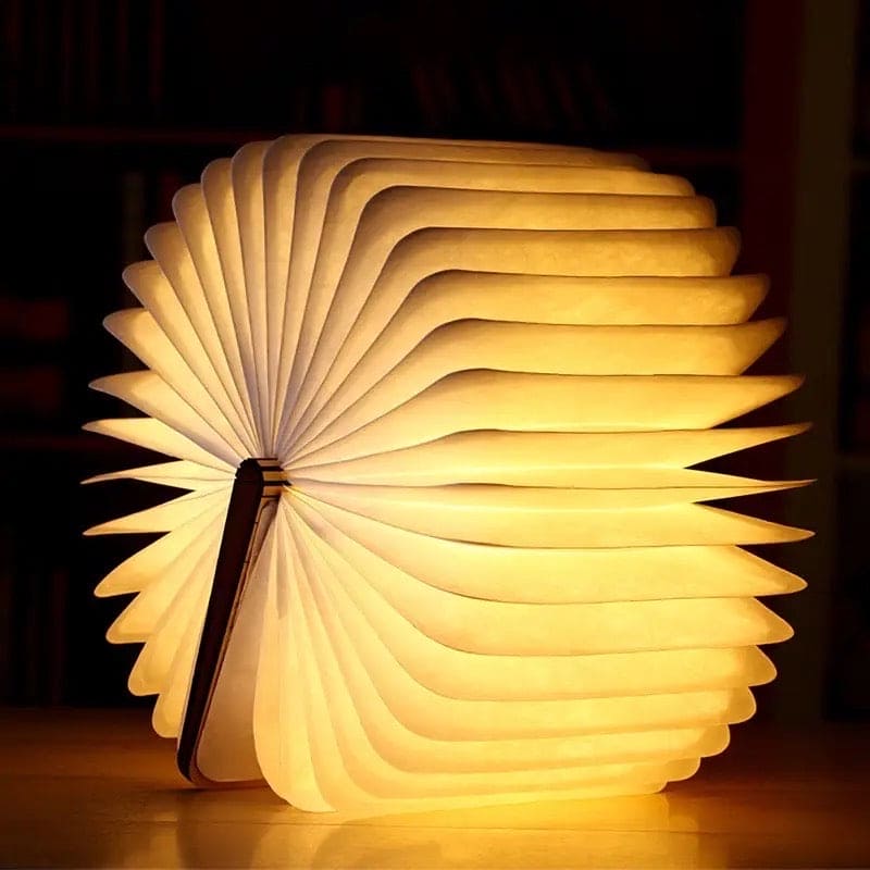 LED Wooden Book Lamp, 3D Folding Wooden Book Lamp, Multicolor Colors Folding Night Light, USB Recharge Wooden Book Light Decor, Book Light for Bedroom