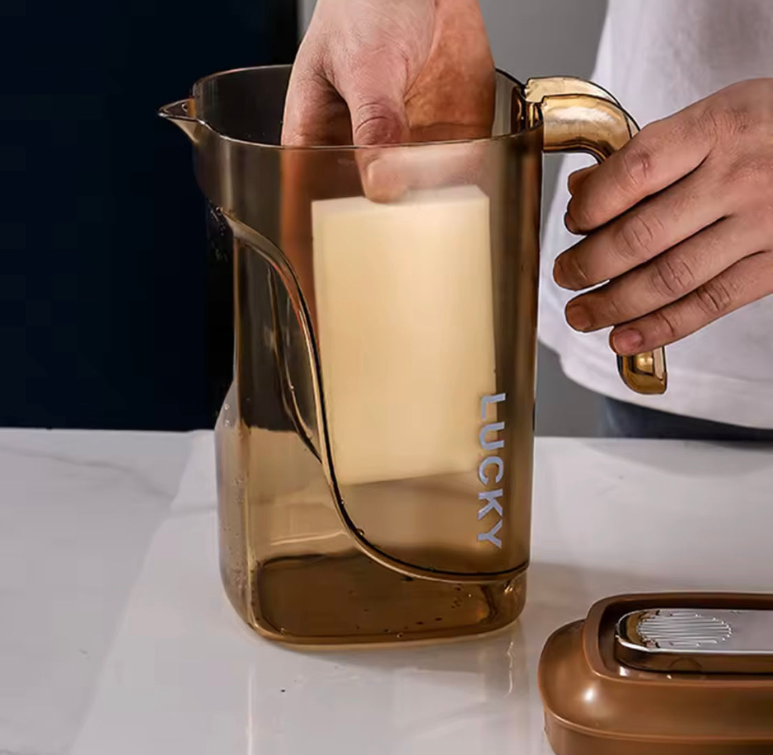 Large Capacity Transparent Water Juice Jug, Heat Resistant Juice Containers, Transparent Glass Water Mug
