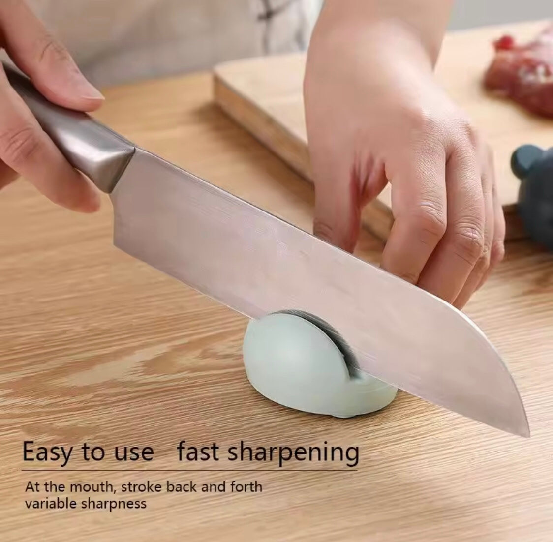 Cartoon Bear Manual Knife Sharpener, Mini Knife Sharpener, Kitchen Household Sharpener