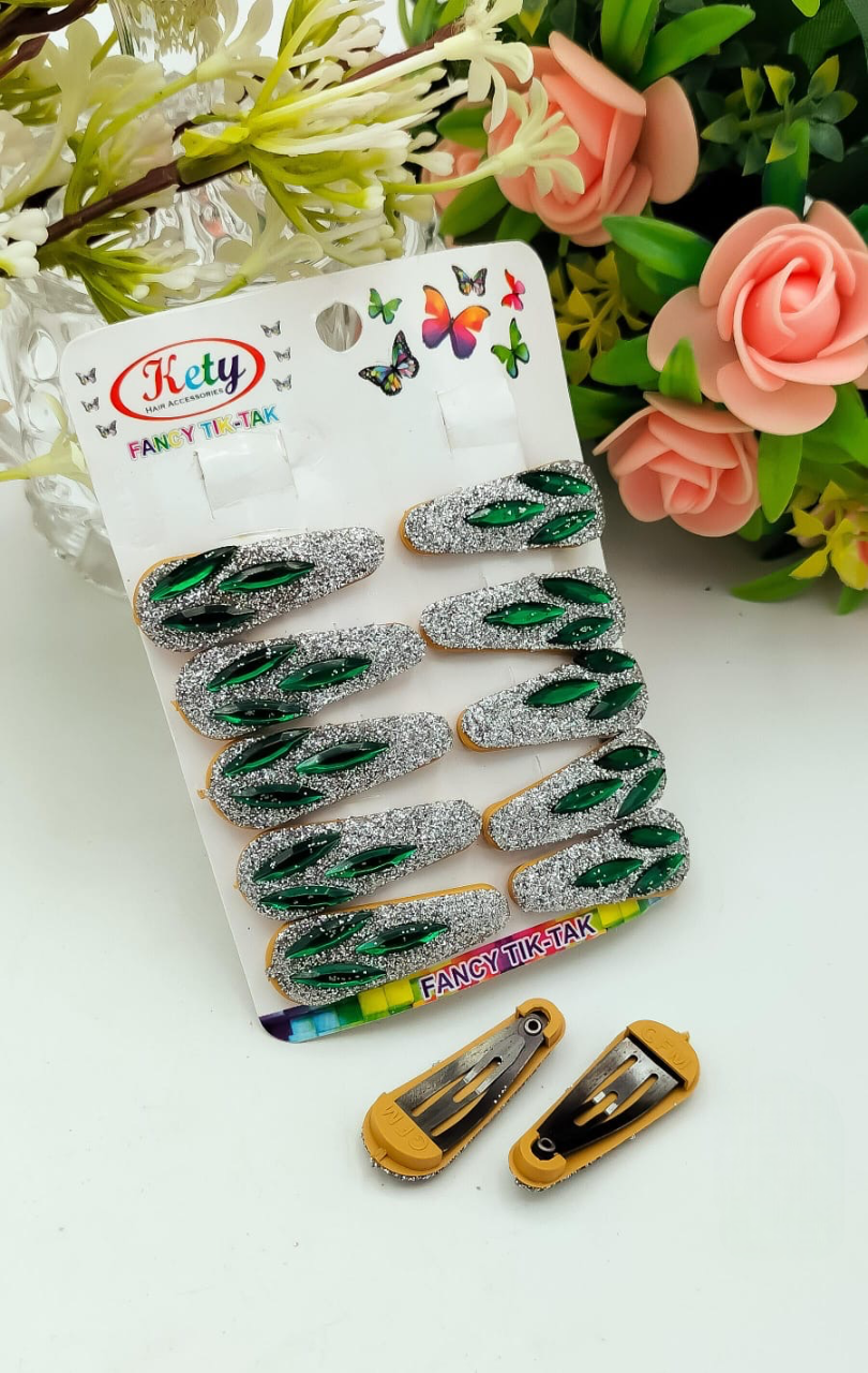 Fancy Glitter Hair Pins, 14th August Kids Glitter Tic Tic Pin, Festive Glitter Hair Clips