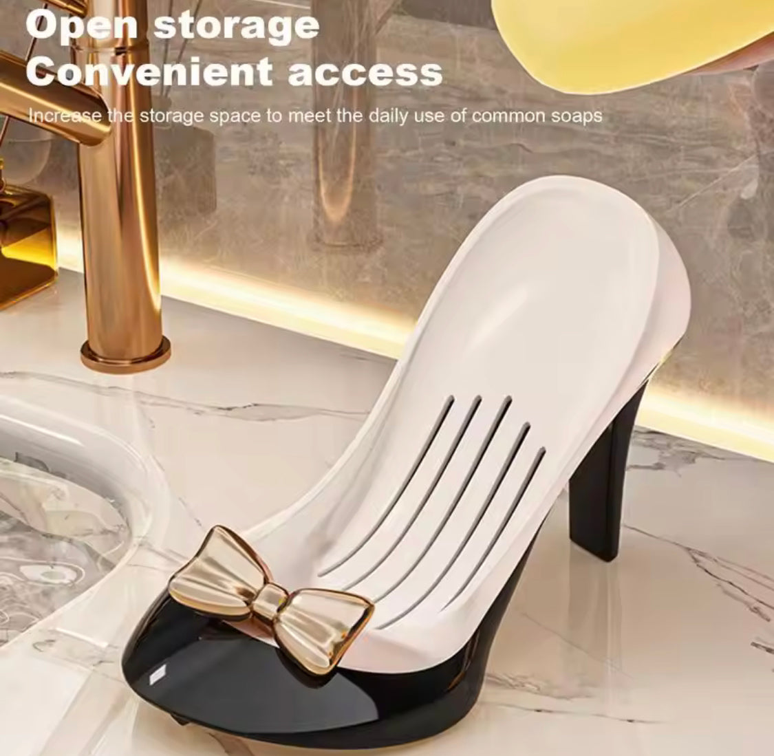 High Heel Shape Soap Holder, Bathroom Countertop Soap Box, Space Saving Soap Dish