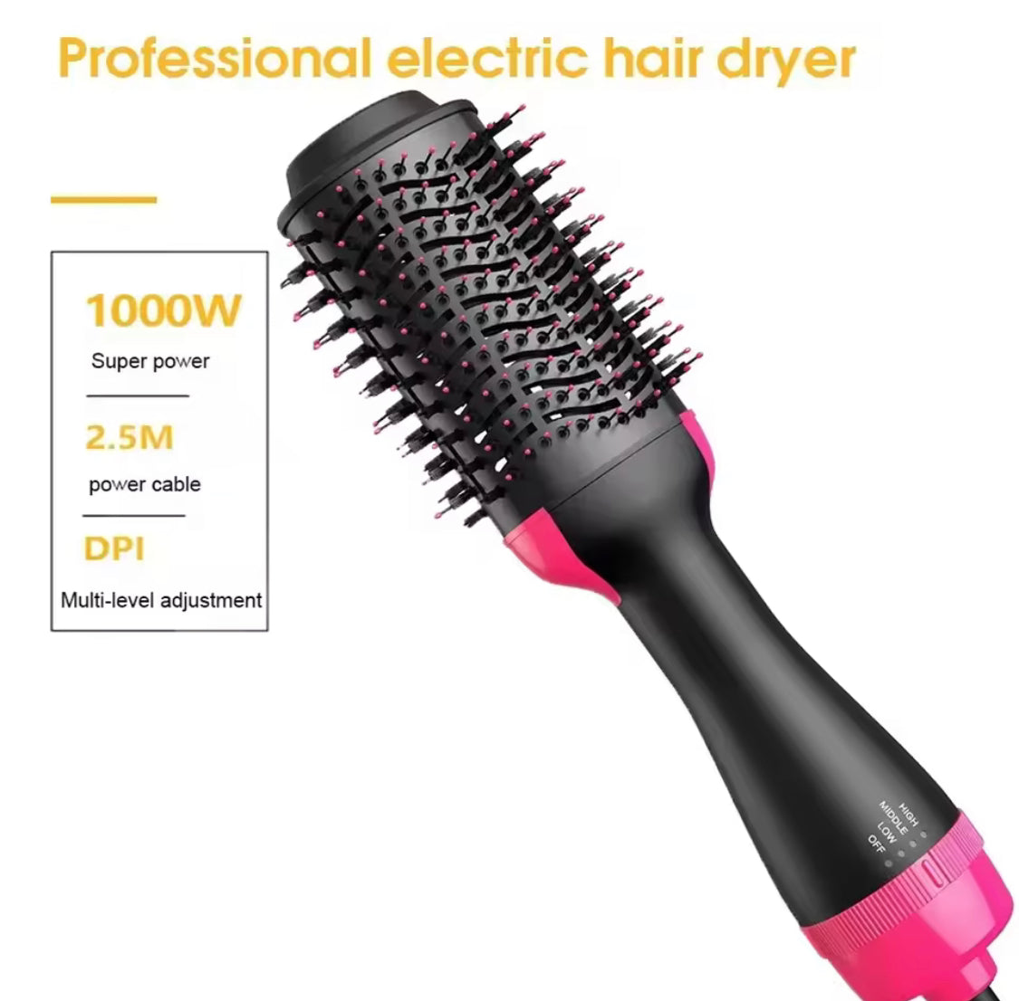 2 in 1 Multifunctional Hair Dryer, Rotating Hot Hair Brush Curler, Blow Dyer Brush, One Step Heating Comb Hair Straightening Brush