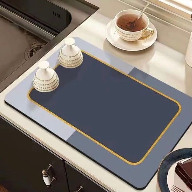 Anti Slip Dish Drying Mat, Simple Mud Table Mat, Kitchen Countertop Drying Mat