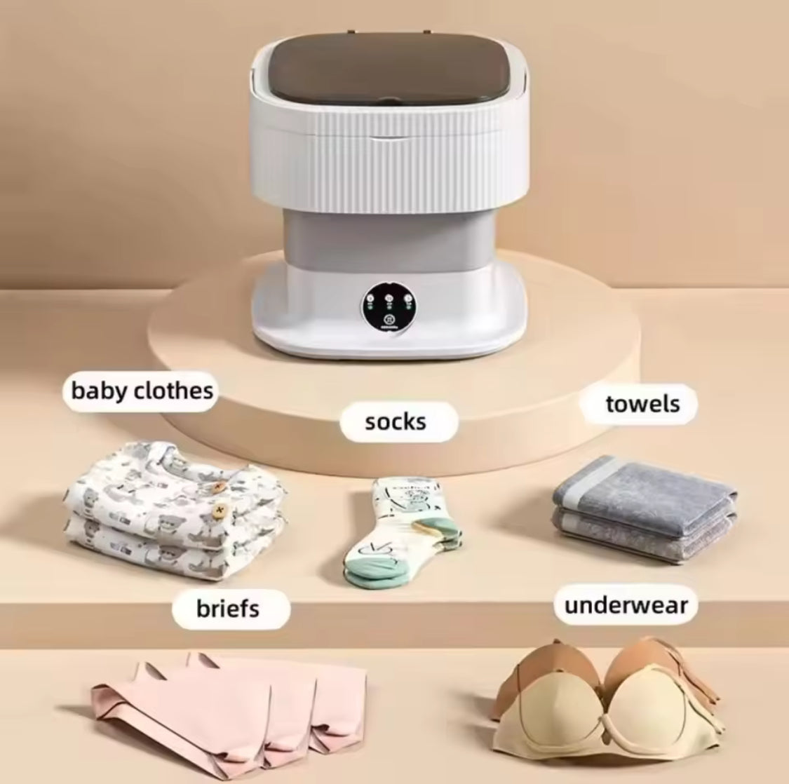 11L Collapsible Portable Washing Machine, Bucket Type Laundry Clothes Washer, Portable Turbo Washer For Travel, Lightweight Collapsible Bucket Washing Machine