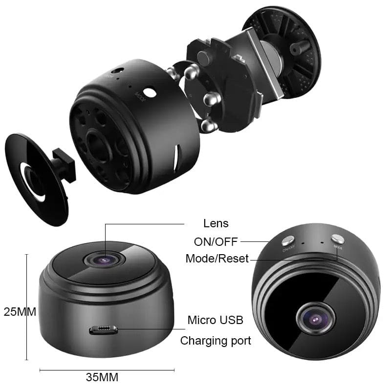 Mini Smart Camera, Network Monitor Security IR Camera, Home Security Wireless Camera, Hidden Spy Camera, Small Indoor Outdoor White Video Recorder Cam, WiFi Motion Detects Magnetic Camera, Small HD Nanny Cam with Night Vision & Motion Detection