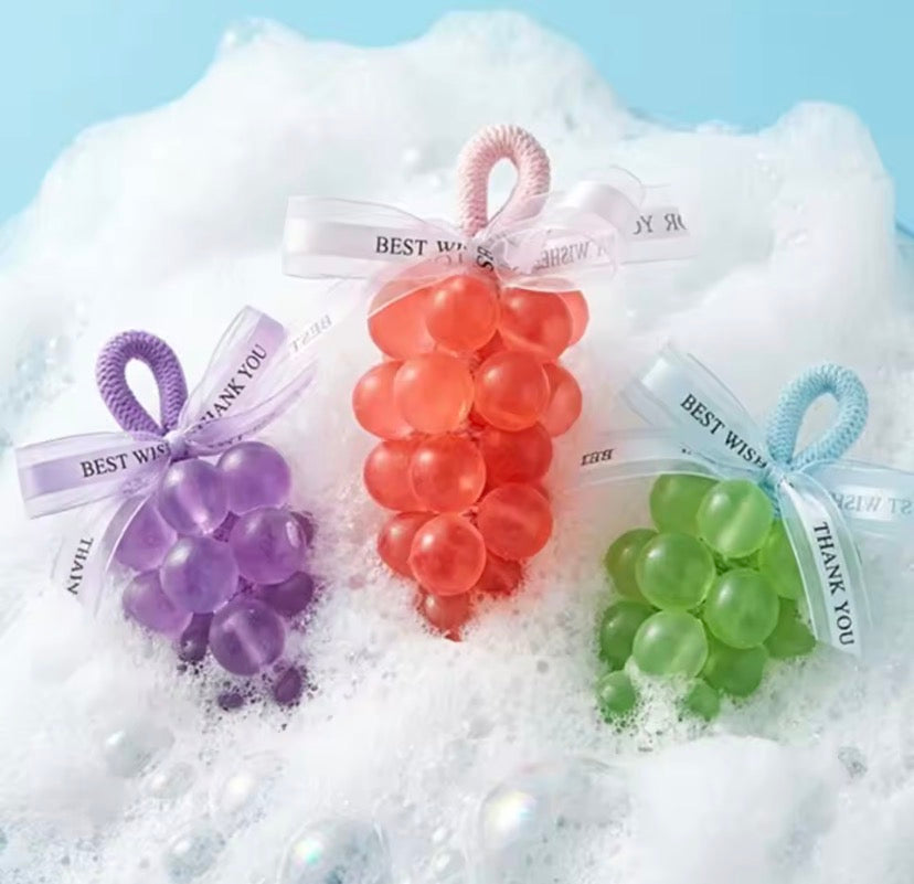 Cute Grape Shaped Hanging Bath Soap, 2 In 1 Hanging Grape Shape Soap With Air Freshener, Grape Scented Hanging Soap, Hanging Grape Freshness Soap