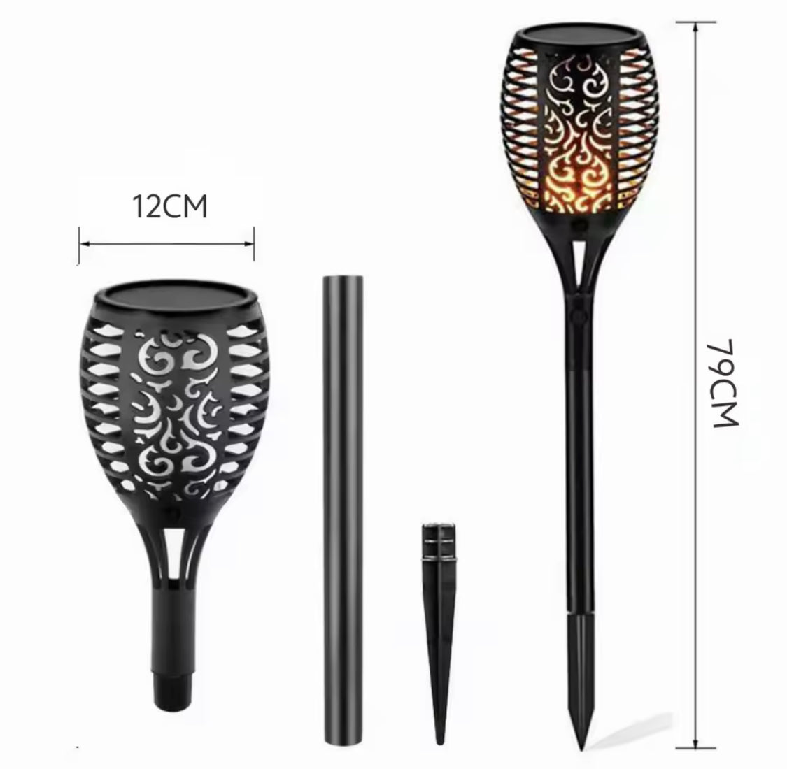 Outdoor Garden Solar Flickering Flame Light, Garden Yard Lamp, LED Garden Torch Lights