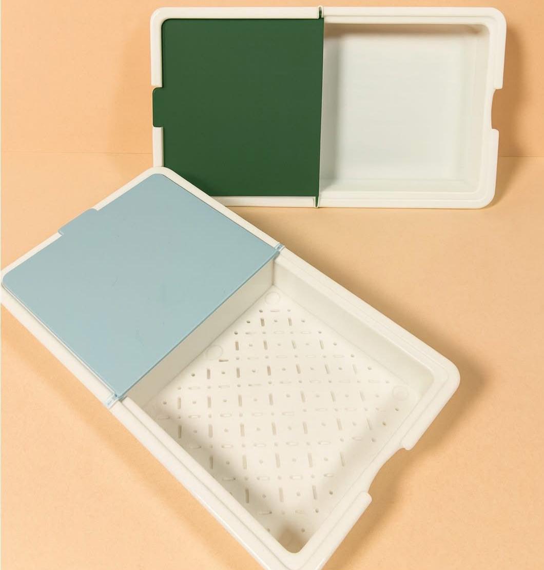 Foldable Cutting Board With Strainer, 2 in 1 Multipurpose Cutting Board, Vegetable Chopping Board With Drain Basket
