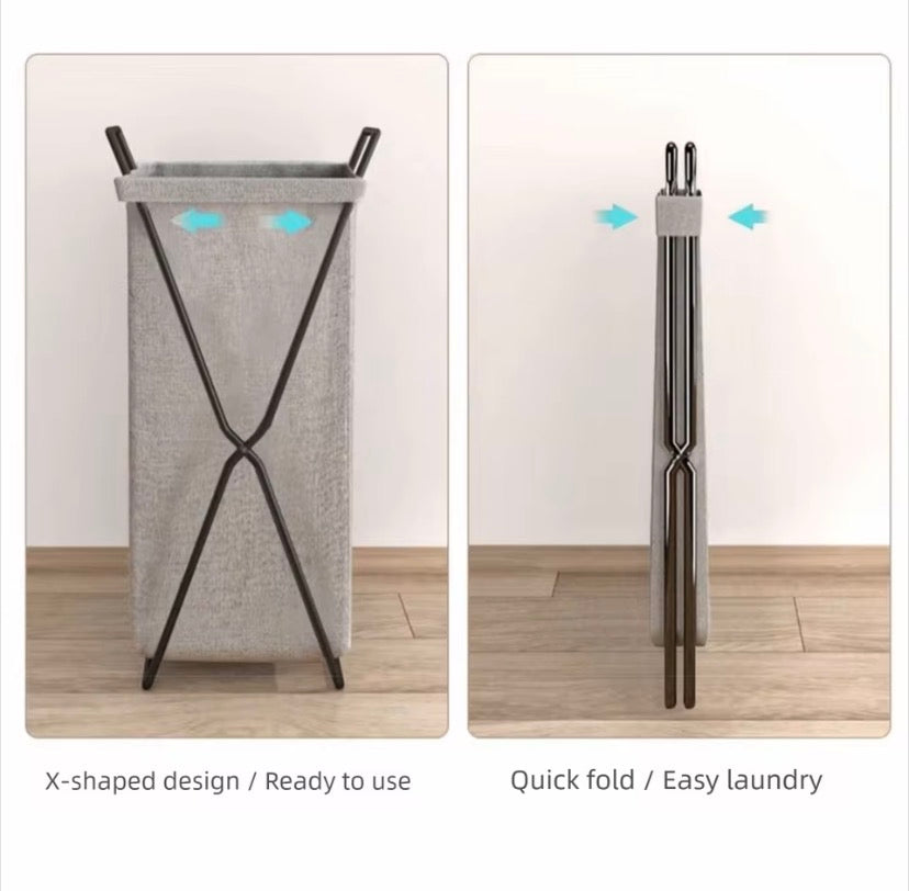 Large Capacity Foldable Iron Frame Laundry Basket, Waterproof Dirty Clothes Storage Basket, Laundry Hamper