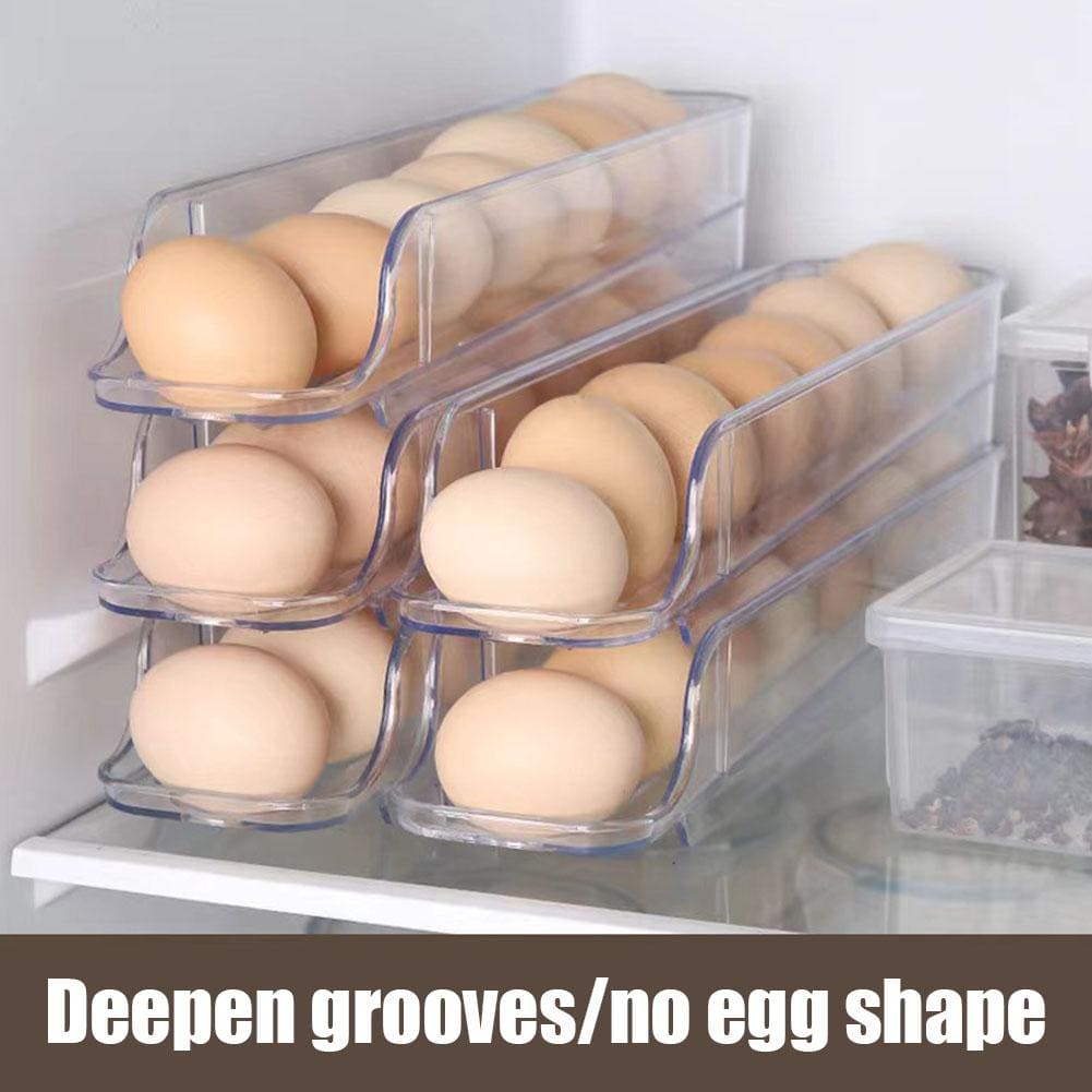 Telescopic Egg Slide Tray, Egg storage Container, Stackable Egg Tray, Safe Sliding Egg Box, Durable Egg Storage Box, Anti Slip Large Capacity Egg Holder, Kitchen Countertop Fresh Egg Storage Container