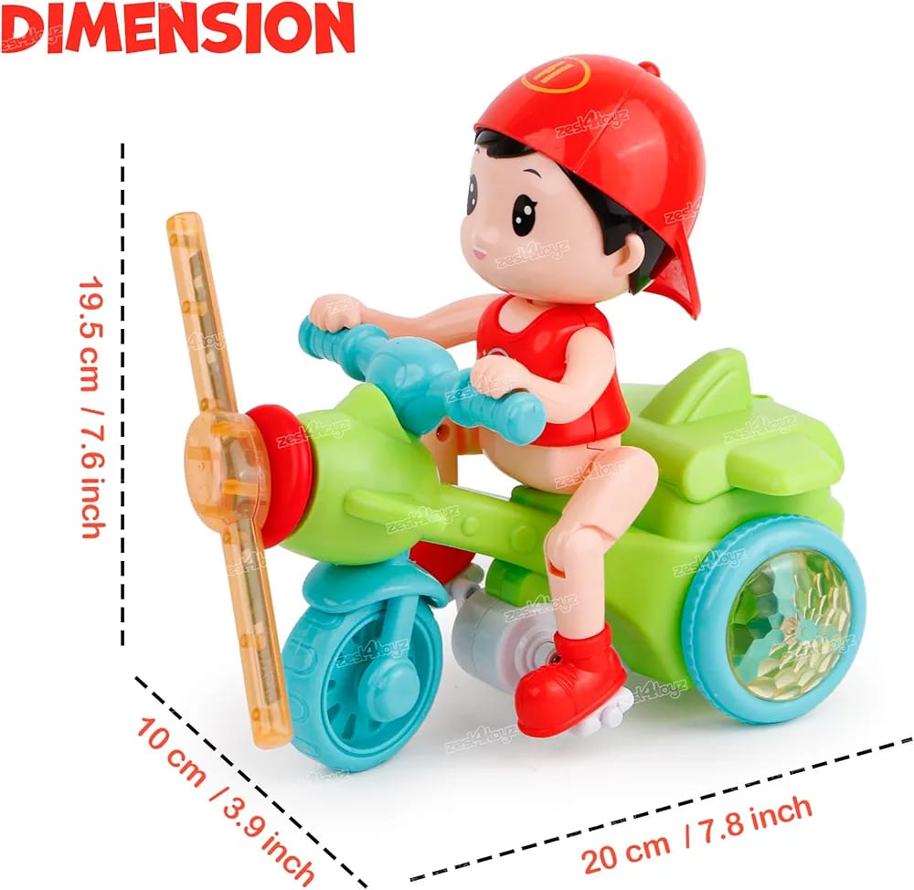 Novelty Boys Electric Tricycle, Lights And Music Boys Electronic Toy, Cute Stunt Motorcycle Toy