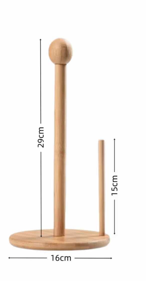 Wooden Paper Towel Holder, Countertop Vertical Tissue Holder Rack, Bamboo Paper Towel Stand for Kitchen Living Room, Multipurpose Countertop Stand