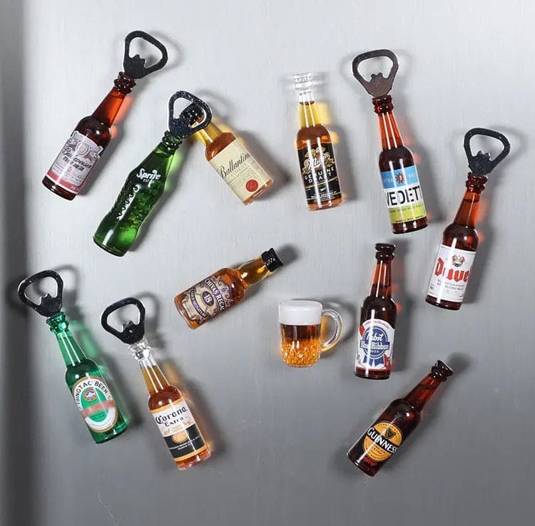 Mini Bottle Opener, Magnetic Fridge Bottle Opener, Mini Home Beverage Bottle Opener, Refrigerator Magnetic Tape Driver, Creative Bottle Opener Wine, Fridge bottle opener Refrigerator Magnets